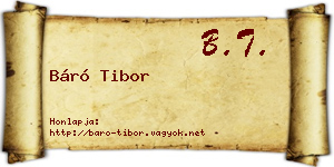 Báró Tibor névjegykártya
